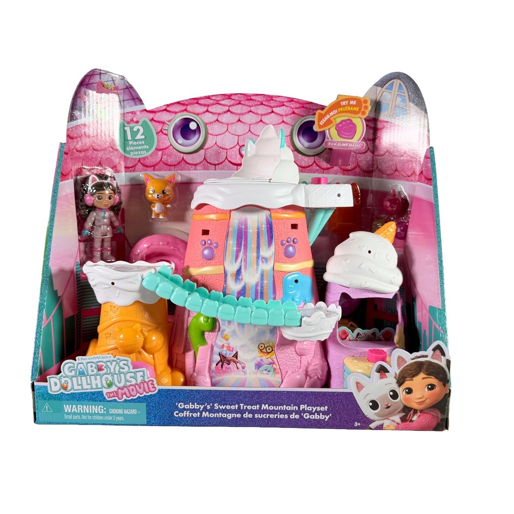 DreamWorks Gabby's Dollhouse Sweet Treat Mountain Playset 12 Pcs New